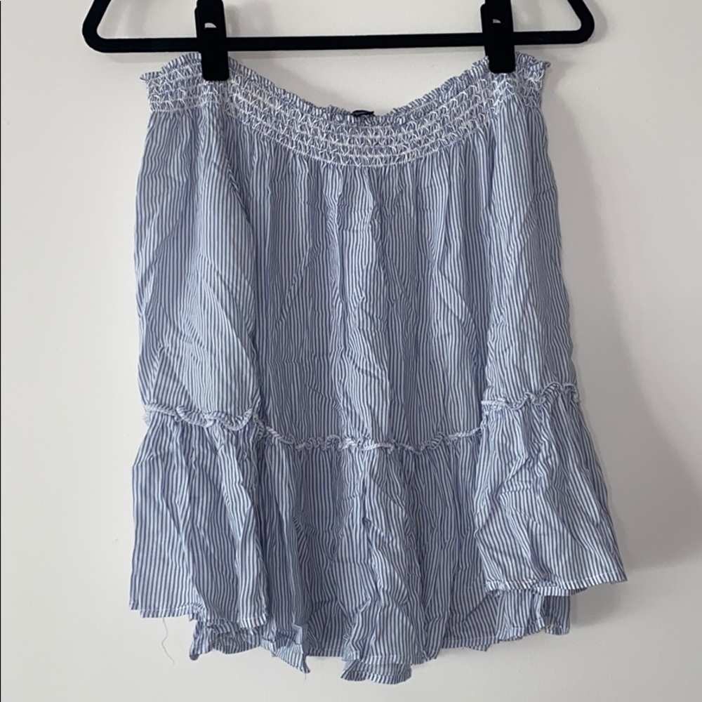 AE Off the Shoulder Striped Blue &White Blouse (L)